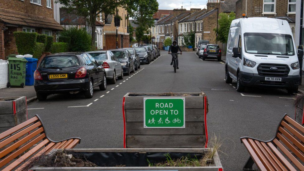 Low Traffic Neighbourhood planters in Peckham