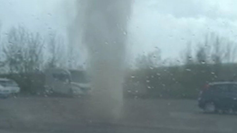 Tornado in car park