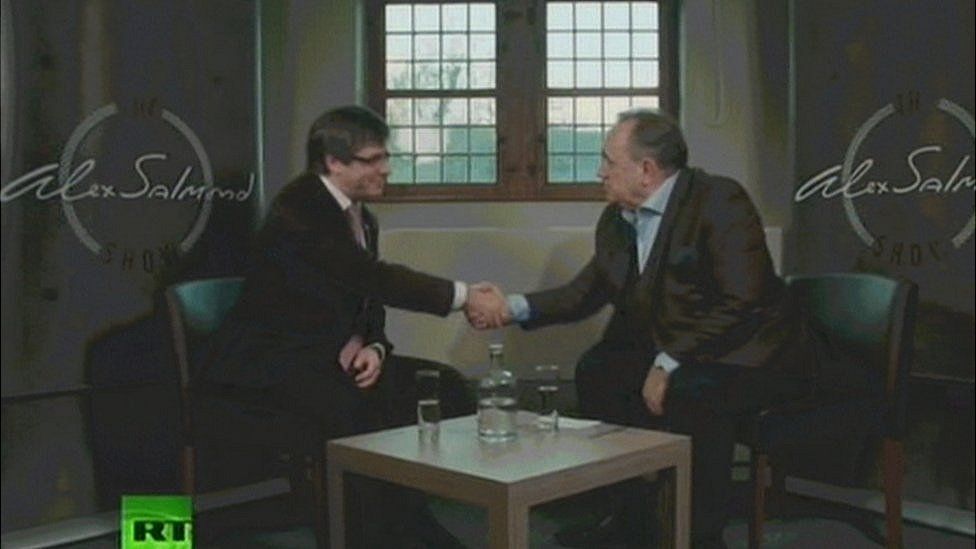 Alex Salmond and Carlos Puigdemont