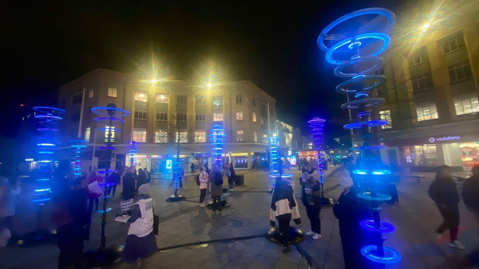 Light installation in Broadmead, Bristol