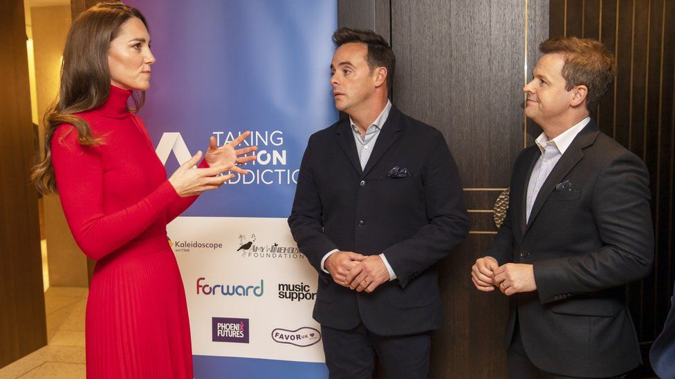The Duchess of Cambridge speaks to Ant and Dec