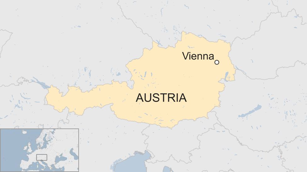 Map of Vienna in Austria