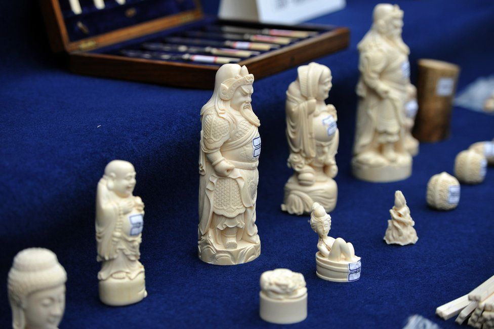 Illegally imported ivory products confiscated by Yunnan police in Kunming, southwest China's Yunnan province