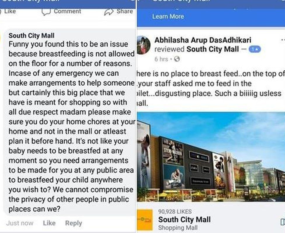 The mall's response on Facebook