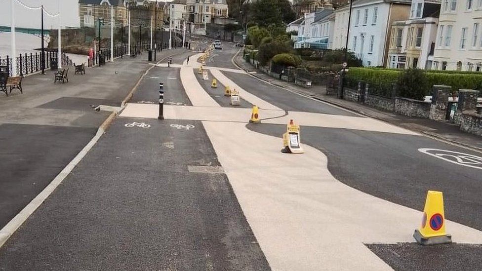 The new tarmac on Clevedon seafront