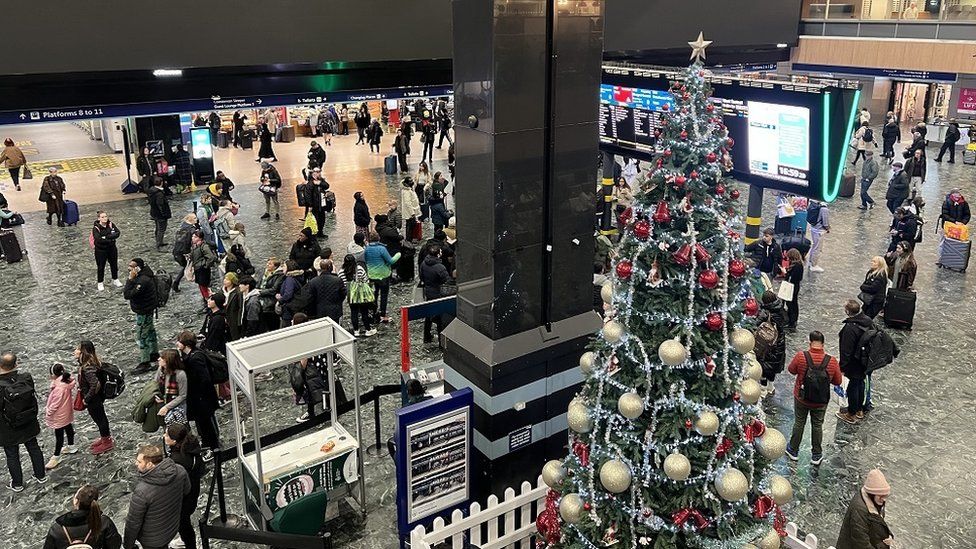 Christmas tree at Euston station