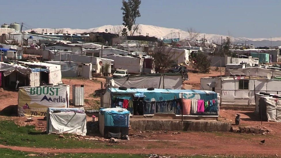 An informal settlement for Syrian refugees in Lebanon