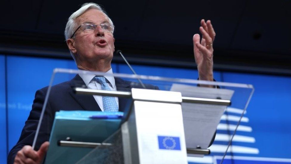 EU chief negotiator Michel Barnier speaks in Brussels. Photo: 16 October 2020