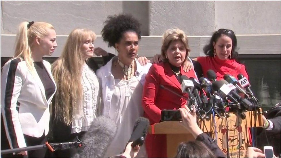 Cosby accusers outside of court