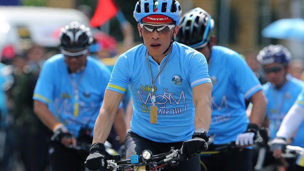 File image showing Thai Crown Prince Maha Vajiralongkorn taking part in the "Bike for Mom" mass bicycle ride campaign held to celebrate the 83rd birthday of Queen Sirikit in Bangkok, Thailand, on 16 August 2015