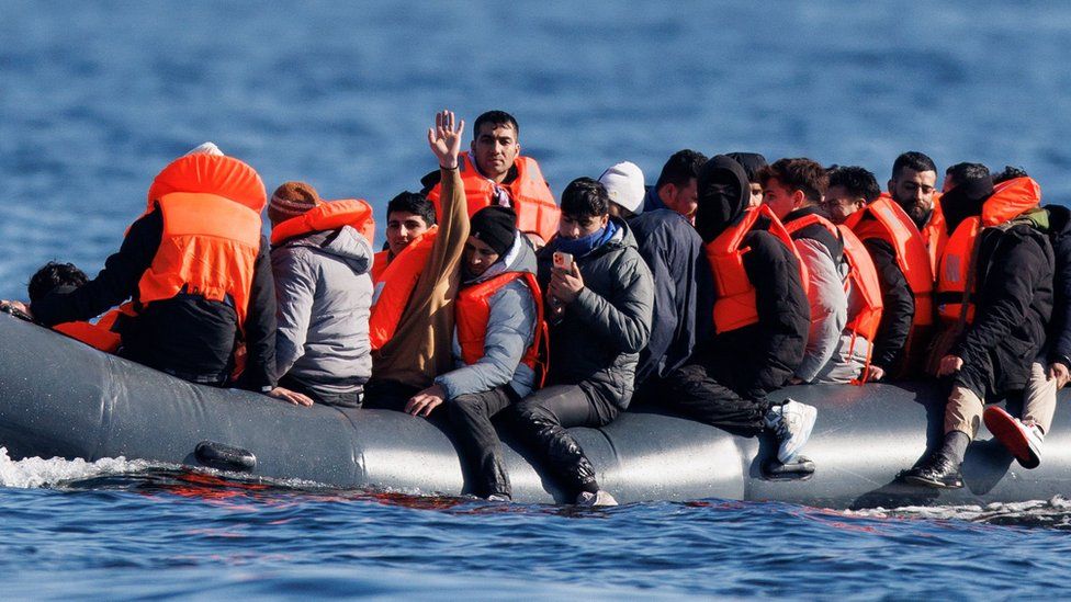 Migrants crossing English Channel