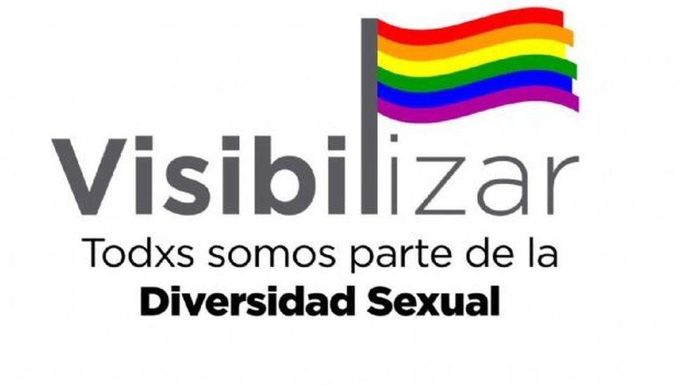A sign saying "Making visible: We're all part of the sexual diversity."