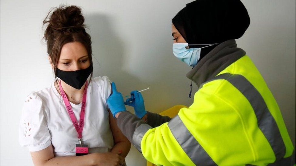 Vaccine being given in Blackburn