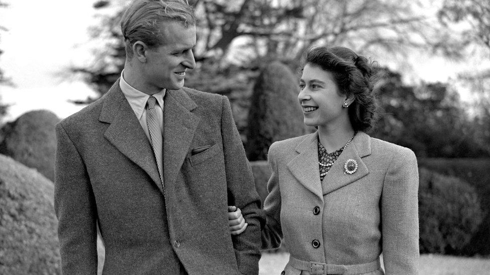 Queen and Prince Philip on honeymoon