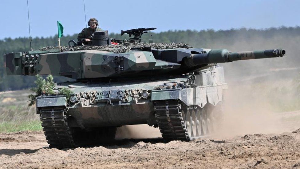 A Leopard 2 tank of the Polish army