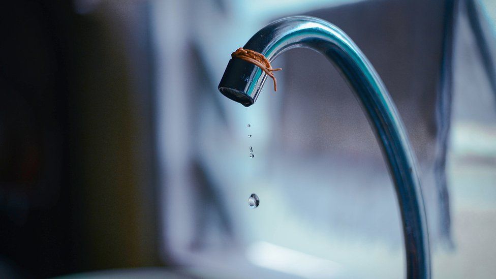 Leaking water tap