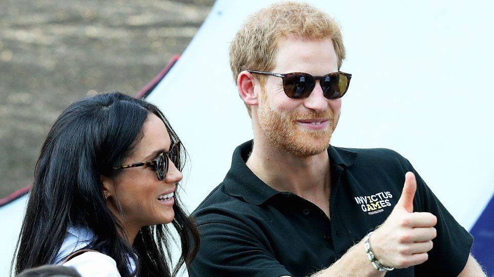 Meghan Markle and Prince Harry at their first appearance together in public in September 2017