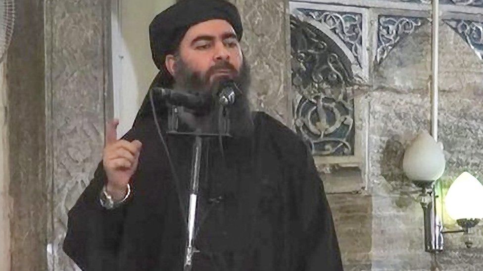 IS leader Abu Bakr al-Baghdadi speaks at Mosul's Great Mosque of al-Nuri in July 2014