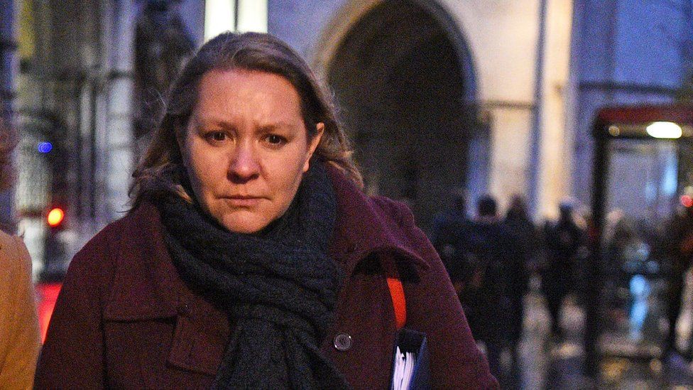 Anna Turley leaving the Royal Courts of Justice in London