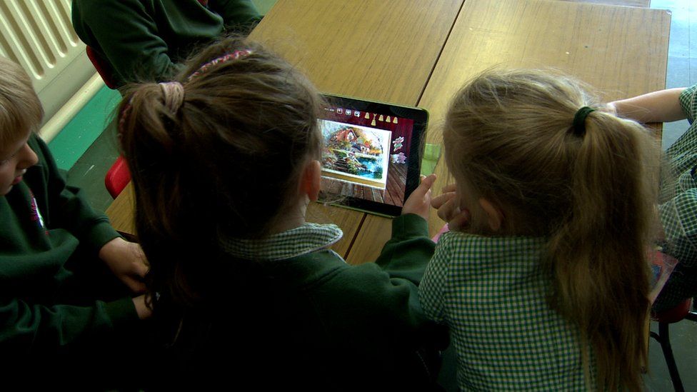 Pupils with iPads