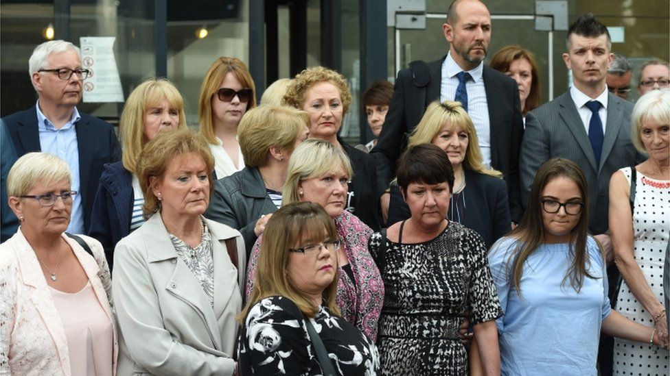 Victims outside court