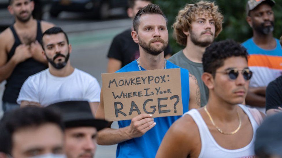 Protesters in New York City demand more action to combat the spread of monkeypox