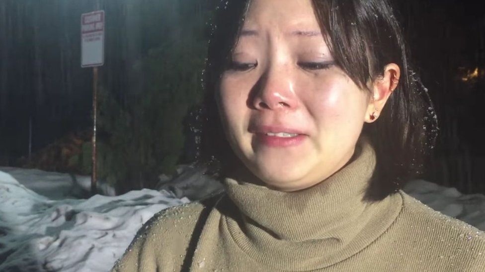 Dyne Suh spoke emotionally about the incident after her room was cancelled