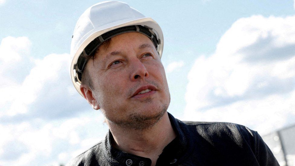 SpaceX founder and Tesla chief executive Elon Musk visits the construction site of Tesla's gigafactory in Germany.