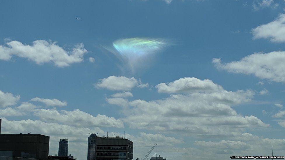 Rainbow cloud in the sky