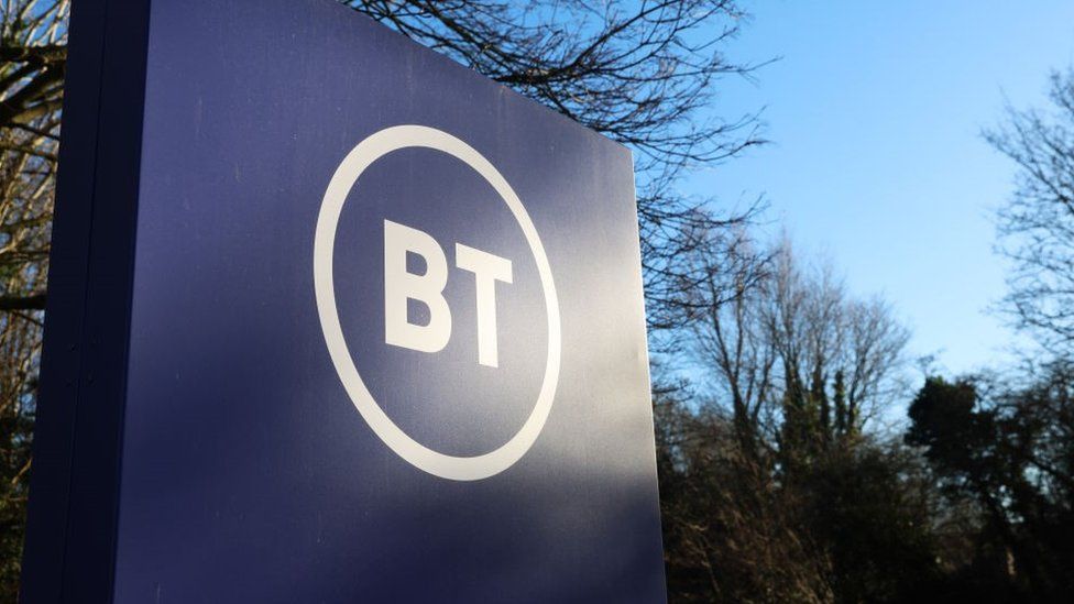 BT sign outside its head office