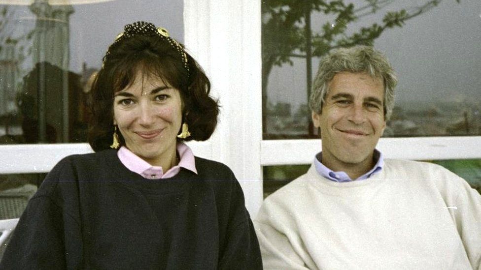 File photo issued by US Department of Justice of Ghislaine Maxwell with Jeffrey Epstein