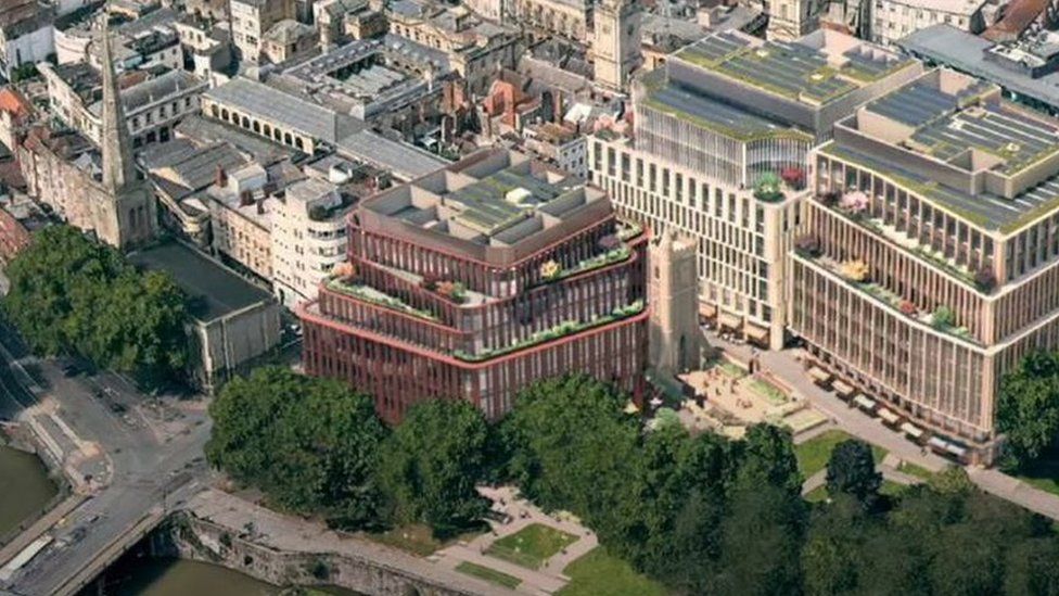 Aerial image of what the Castle Park development will look like