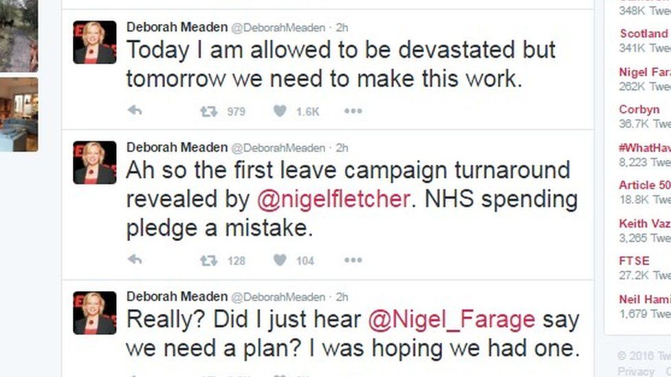 Somerset-based businesswoman Dragon's Den star, Deborah Meaden tweet