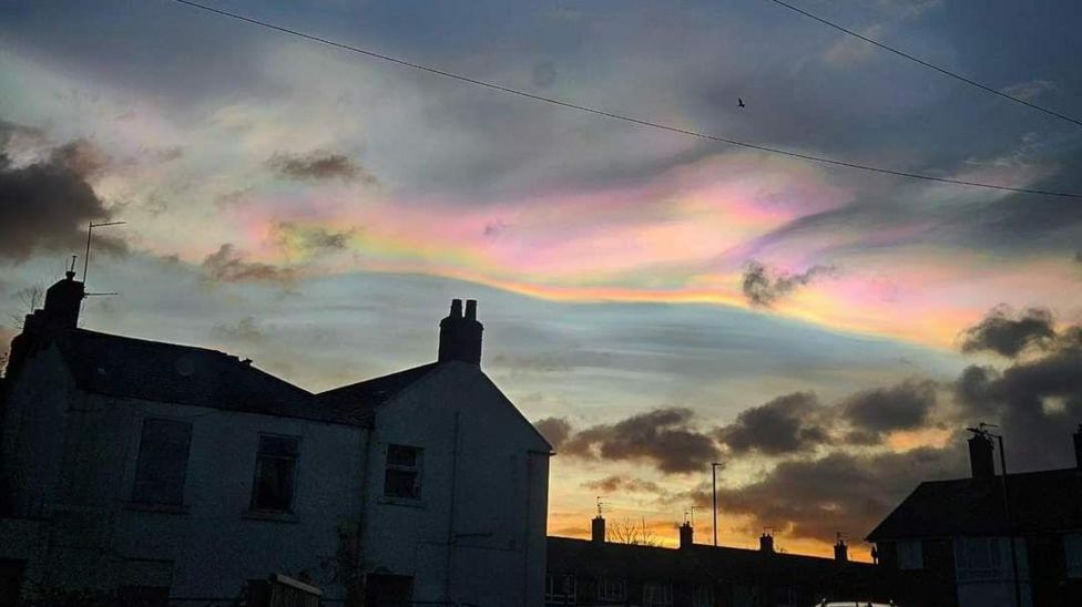 Rare Mother Of Pearl Clouds Seen Across North East Skies Bbc News