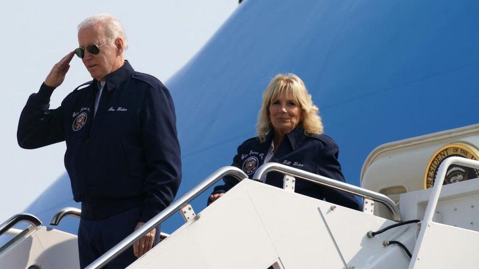 US President Joe Biden and First Lady Jill Biden boarding Air Force One on Saturday