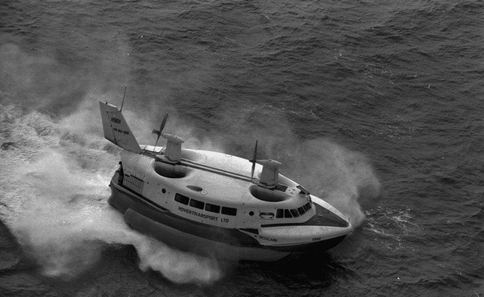 The Westland/Saunders-Roe SR.N2 hovercraft on the Solent, August 31st 1964.