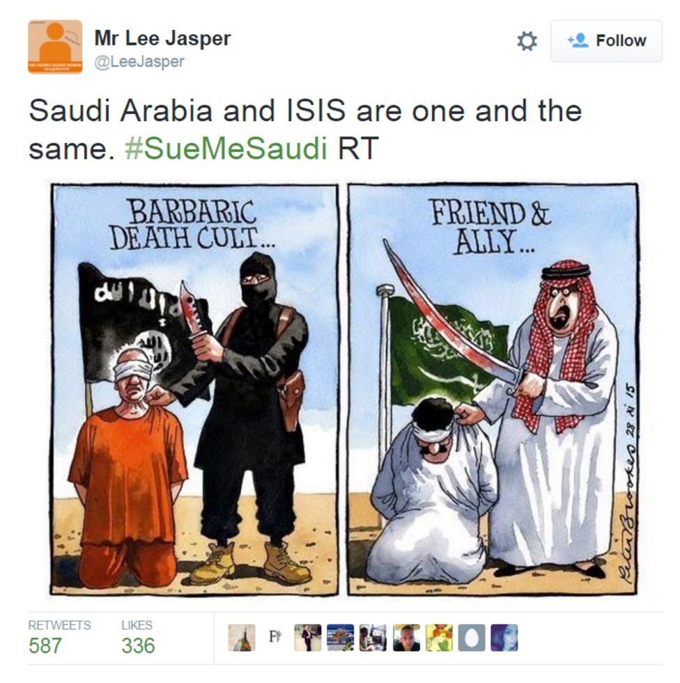 What happened after one man compared Saudi Arabia to Islamic State