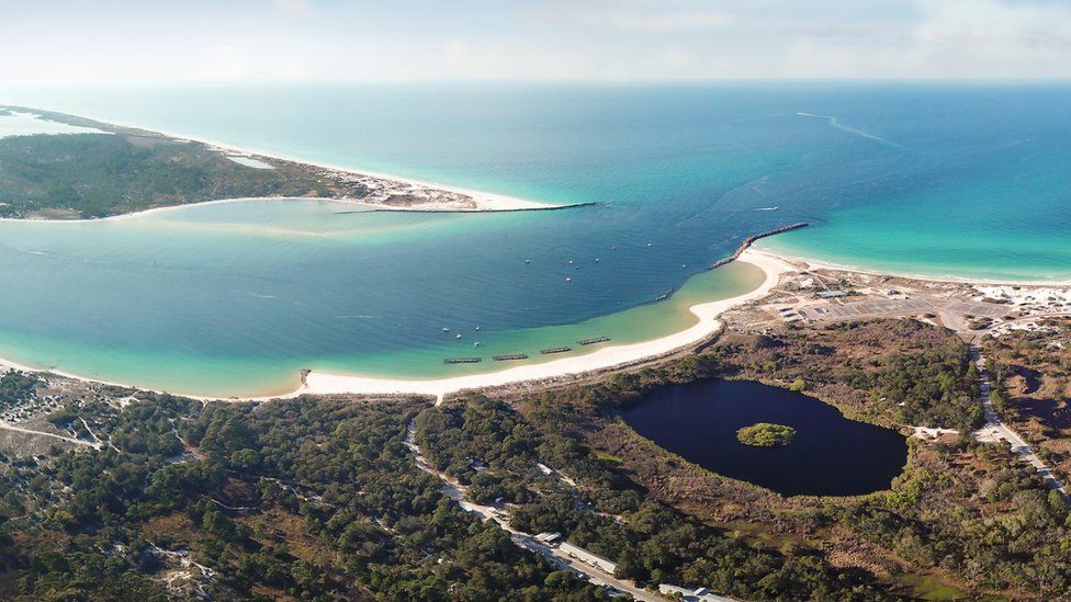 Aerial View of Gulf of Mexico, Panama City Beach