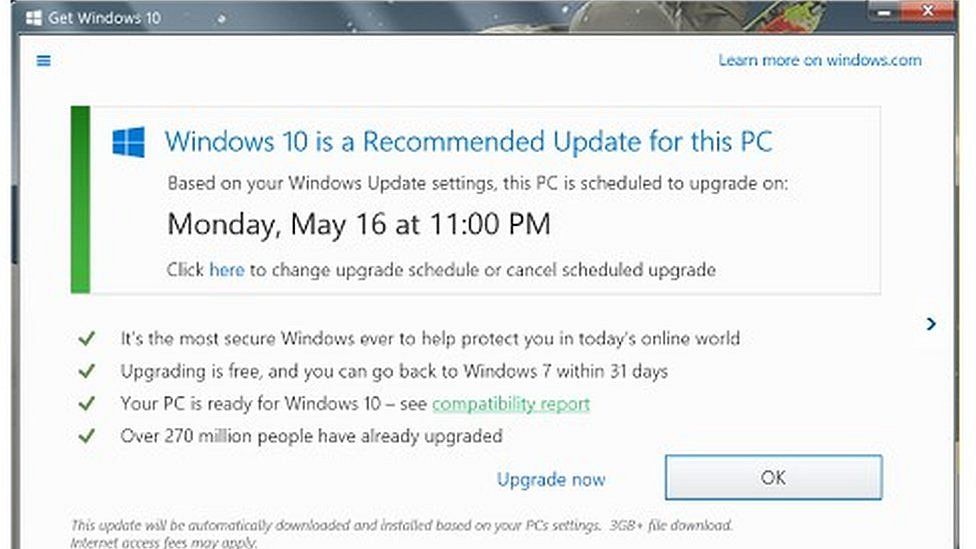 windows 10 upgrade closes