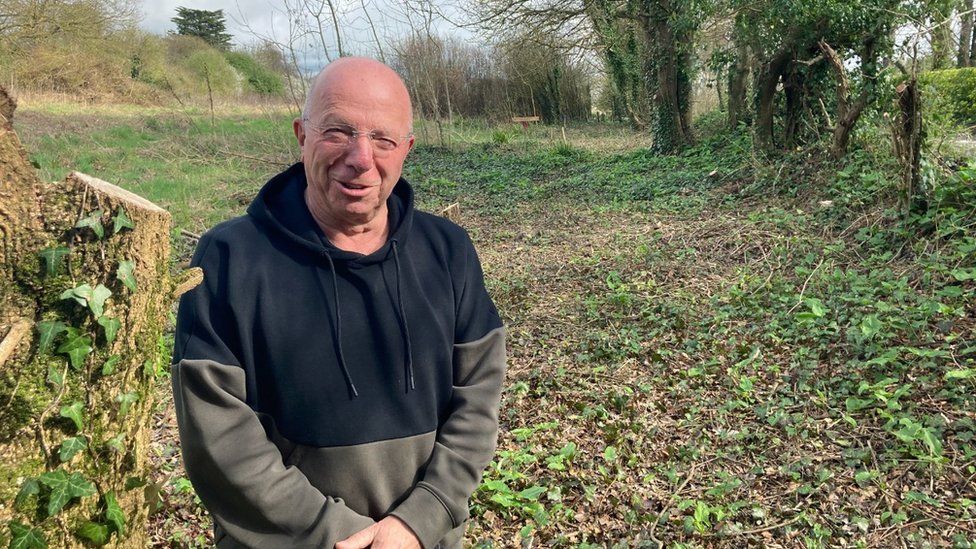Tony Greenaway near the proposed new cycle route along the A378 in Curry Rivel