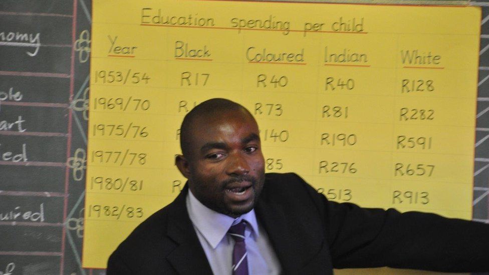 A teacher at a school in Soweto, Johannesburg
