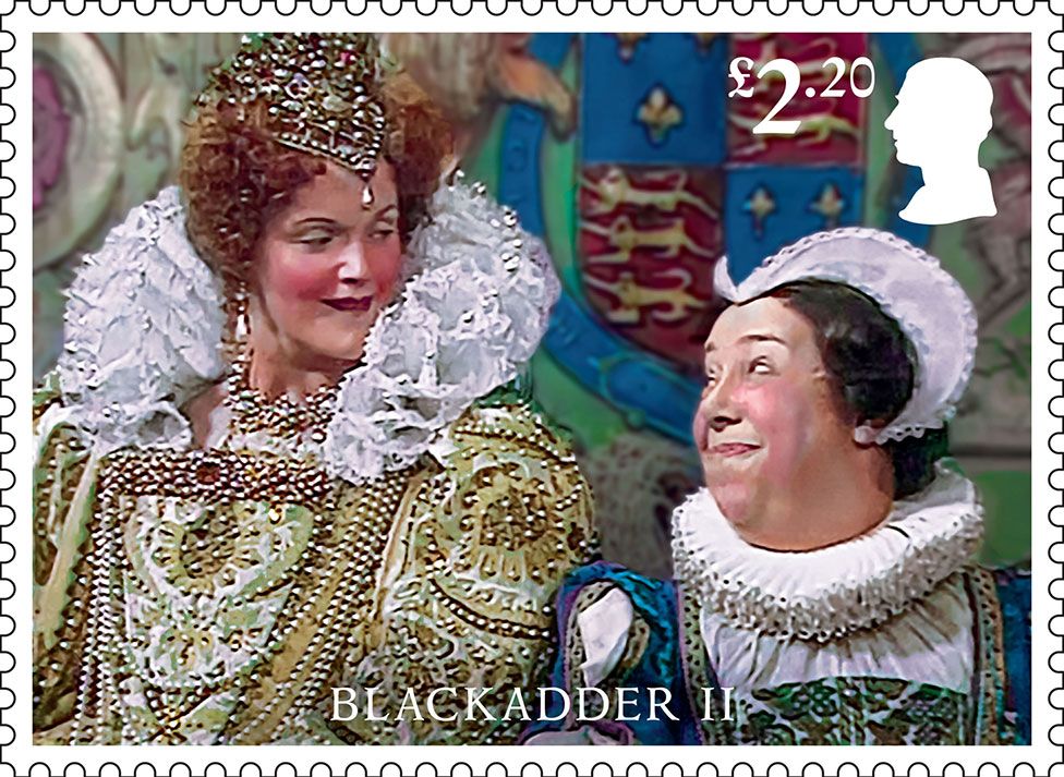 Stamp with scene from Blackadder II
