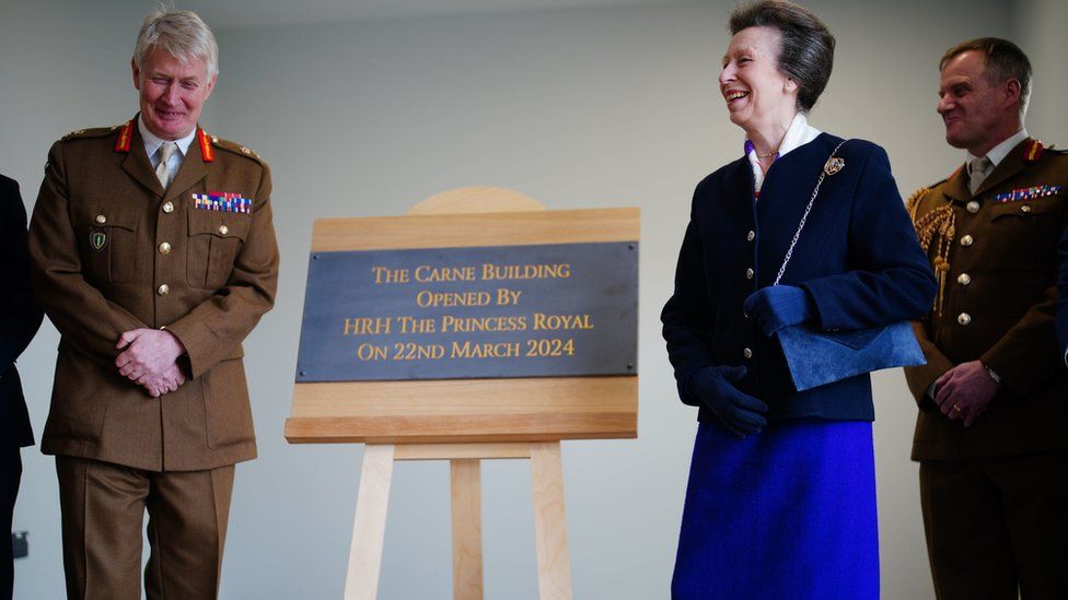 Princess Anne unveiling a plaque