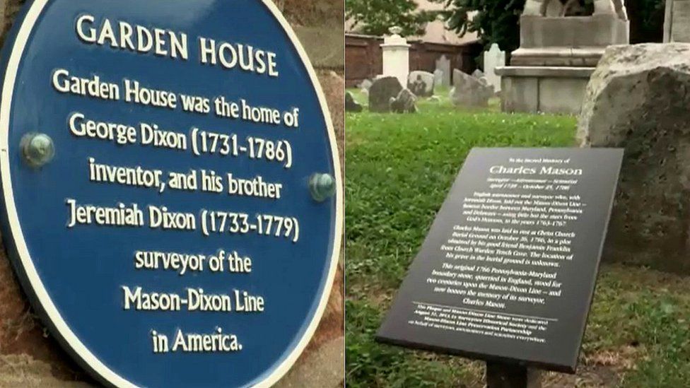 Dixon and Mason burial markers