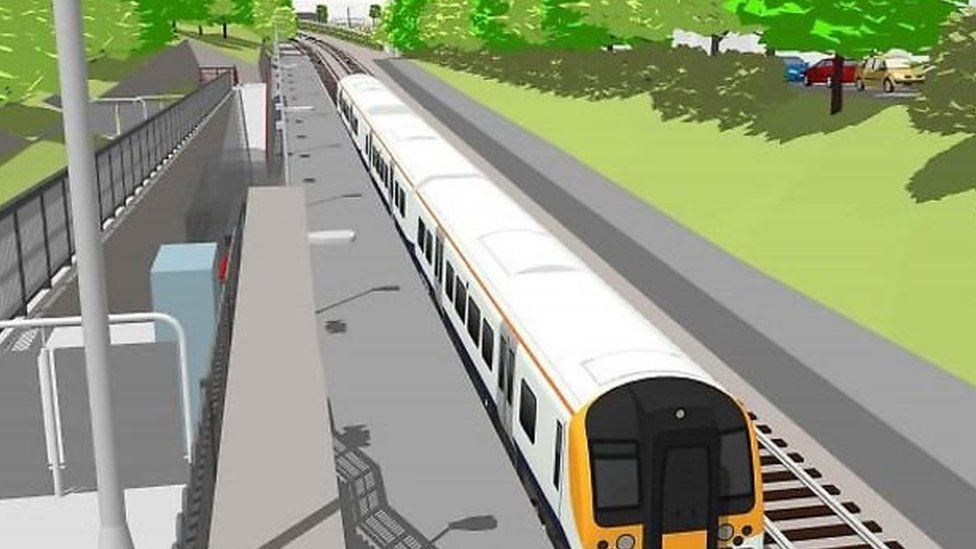 An artist's impression of what the rail line could look like