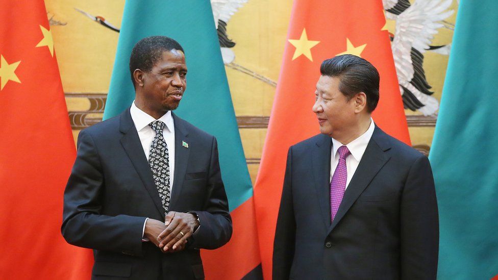 Zambian President Edgar Lungu and Chinese President Xi Jinping