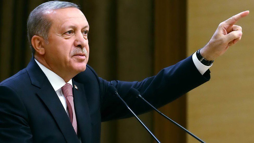 Turkish President Recep Tayyip Erdogan delivers a speech on 2 August 2016
