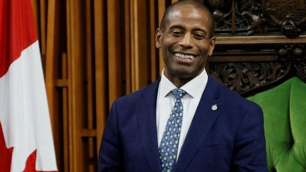 Newly elected Speaker Greg Fergus in the House of Commons on Parliament Hill in Ottawa, Ontario, Canada October 3, 2023