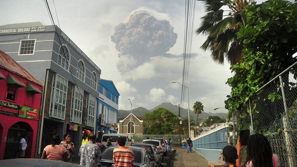 Volcano eruption in St Vincent