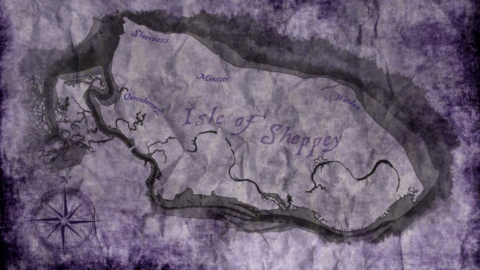 Map showing Deadman's Island